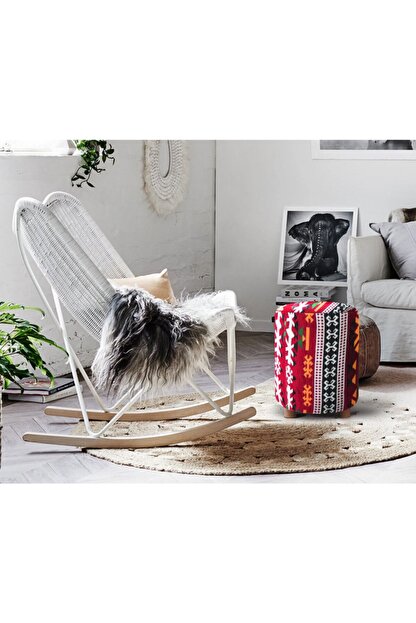 Berrado Kirmizi Dekoratif Oval Puf Koltuk Trendyol