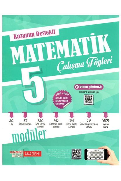 Kirmizi Beyaz Yayinlari Kirmizi Beyaz 5 Sinif Matematik Calisma Foyleri Trendyol