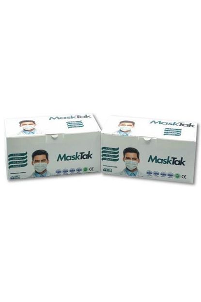 Masktak Maske 100 Lu Ultrasonic 3 Katli Burun Telli Fiyati Yorumlari Trendyol