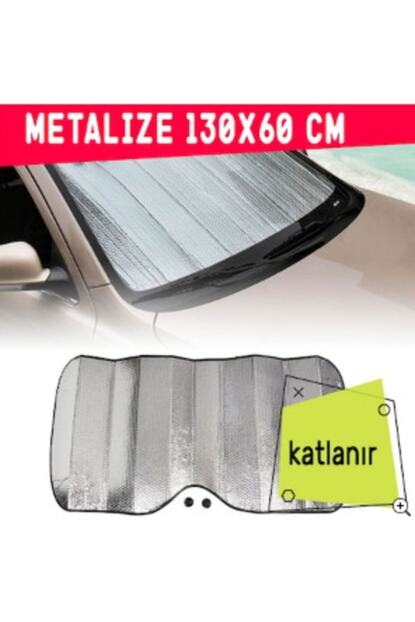 Direkt Al Oto On Cam Perde Arac Metalize Guneslik Gozlugu Balonlu 130x60 Cm Trendyol