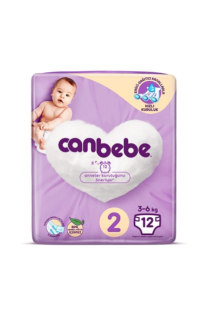 canbebe 2 numara standart mini bebek bezi 3 6 kg 12 adet fiyati yorumlari trendyol