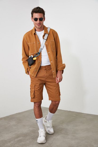 Trendyol Man Camel Erkek Kargo Cepli Sort Bermuda Tmnss20sr0177 Trendyol