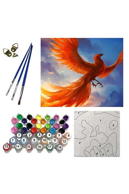Talehobby Sayilarla Boyama Hobi Seti Buyuk Olcu Anka Kusu 60x75cm Cerceveli Trendyol