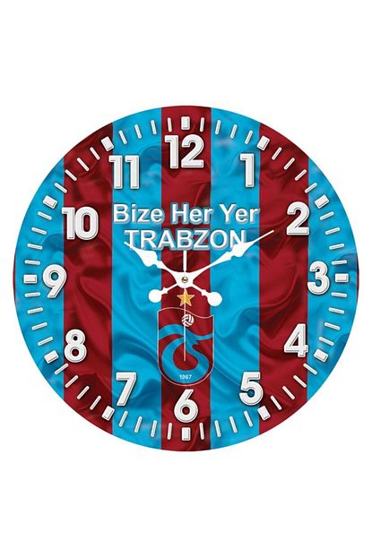 Platin Saat 35 Cm Ahsap Mdf Trabzonspor Duvar Saati Trendyol