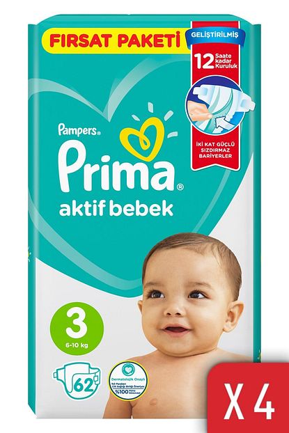 P G Prima Aktif Bebek Bezi 3 Beden 6 10 Kg 248 Li Firsat Paketi Trendyol