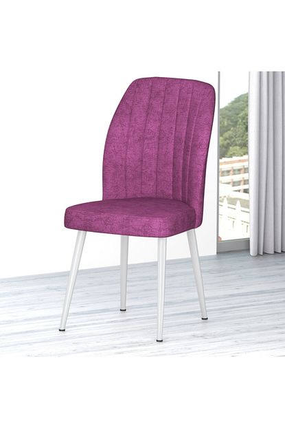 Canisa Concept Platinum Serisi Mor Renk Sandalye Ayaklari Beyaz 1 Sinif Mutfak Sandalyesi Silinebilir Kumas Trendyol