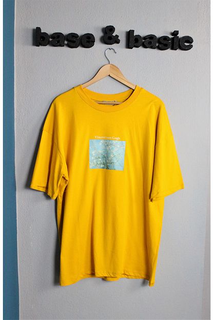 Crash Erkek Sari Van Gogh Tablo Baskili T Shirt Trendyol