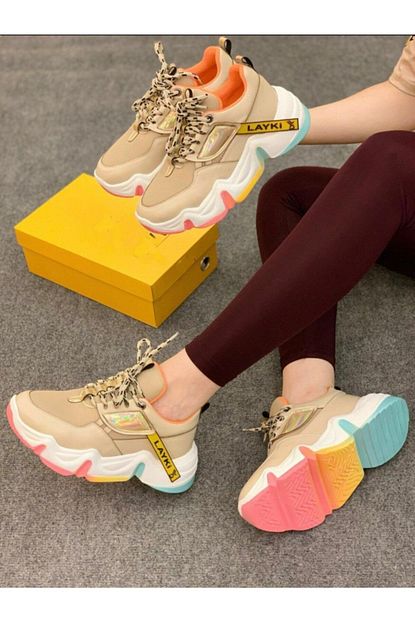 Moda Sevilen Kadin Krem Spor Ayakkabi Trendyol