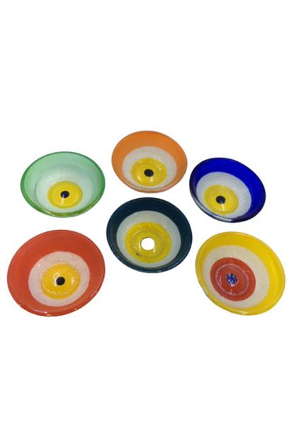 Istanbul Fusion Glass Nazar Kase Cam Altili Nazar Desenli Karma Renk El Yapimi Cerezlik Kahvaltilik Sosluk Fuzyon Cam Trendyol