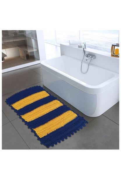 Nuh Home Yolluk Hali Sari Lacivert Renkli Yolluk Hali Penye Yolluk Hali Trendyol