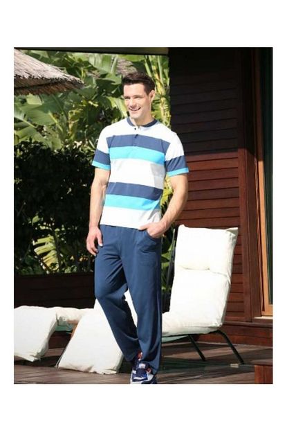 Berrak Lacoste Dokuma Kisa Kollu Yazlik Erkek Pijama Takimi Trendyol