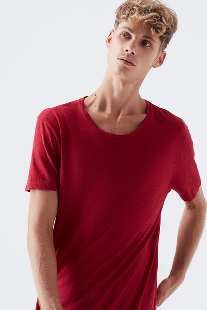 Mavi Erkek Kirmizi Basic T Shirt 064681 32330 Trendyol