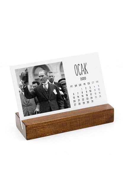 Bi Aldim Ahsap Tabanli Ataturk Masa Takvimi Trendyol