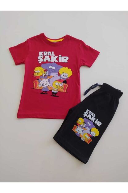 Inci Mercan Erkek Cocuk Kirmizi Kral Sakir Baskili Takim Trendyol
