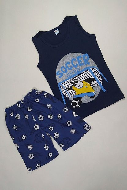 Harika Depo Erkek Cocuk Lacivert Sortlu Pijama Takimi Trendyol
