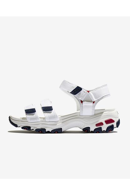 Skechers D Lites Fresh Catch Kadin Beyaz Lacivert Kirmizi Sandalet 31514 Wnvr Trendyol