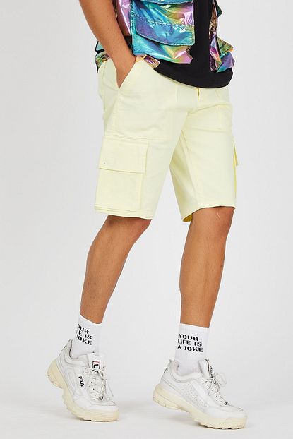 Denim Republic Erkek Krem Kargo Bermuda Kapri Sort Trendyol