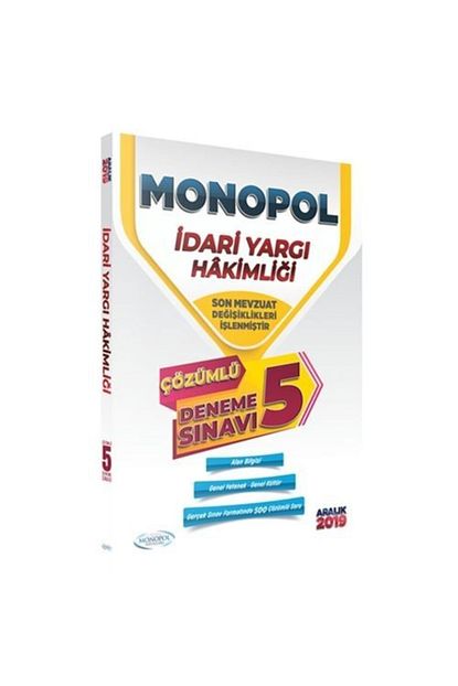 Monopol Yayinlari Idari Yargi Hakimligi Tamami Cozumlu 5 Deneme Aralik 2019 9786059525886 Trendyol