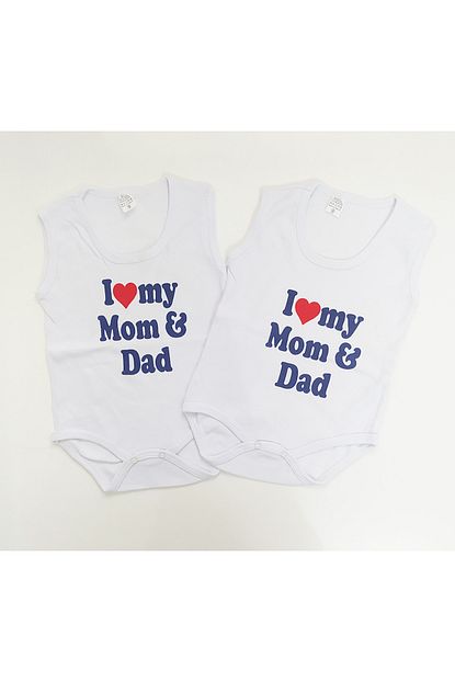 Murat Baby Bebek Beyaz I Love Mom Dad Baskili Zibin Badi Trendyol