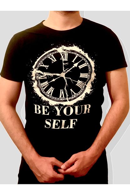 Marsmesin Erkek Siyah Baskili Dar Kalip T Shirt Trendyol