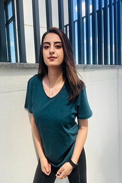 Koton Kadin Petrol Mavisi Oversize Tisort Trendyol