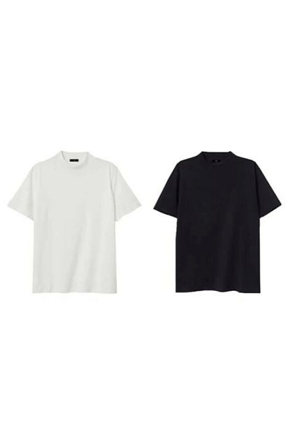 Act Erkek Siyah Beyaz T Shirt 2 Adet Trendyol