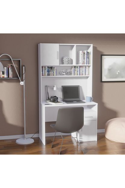 Shila Home Calisma Masasi Kitaplikli Beyaz Trendyol