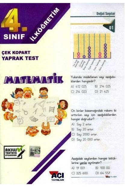 Aci Yayinlari 4 Sin Matematik Cek Kopar Yap Test Trendyol
