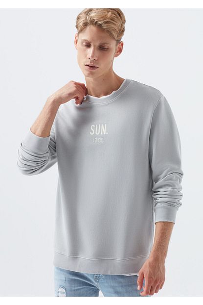 Mavi Erkek Gri Sun Baskili Sweatshirt Trendyol