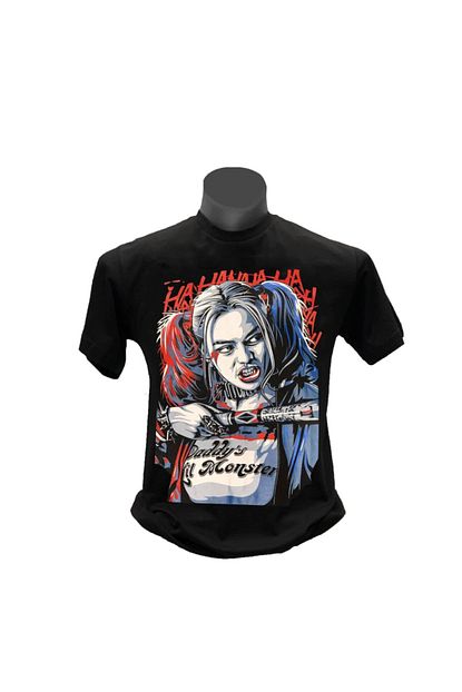 Tshirtium Erkek Siyah Harley Quinn Daddy S Little Monsters Beyzbol Sopali T Shirt Trendyol