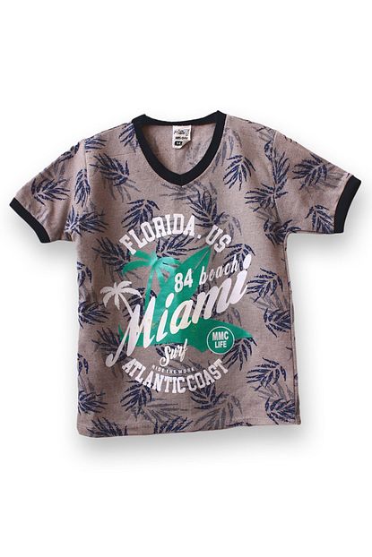 Moda Deger Erkek Cocuk Kahve V Yaka Lakos T Shirt Trendyol