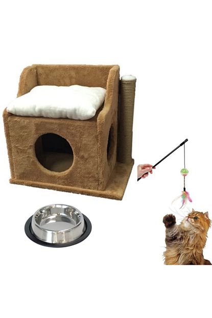 Tiger Pets Cat Dream Kedi Evi Pelus Yastikli Yatagi Tirmalama Oyun Evi Trendyol