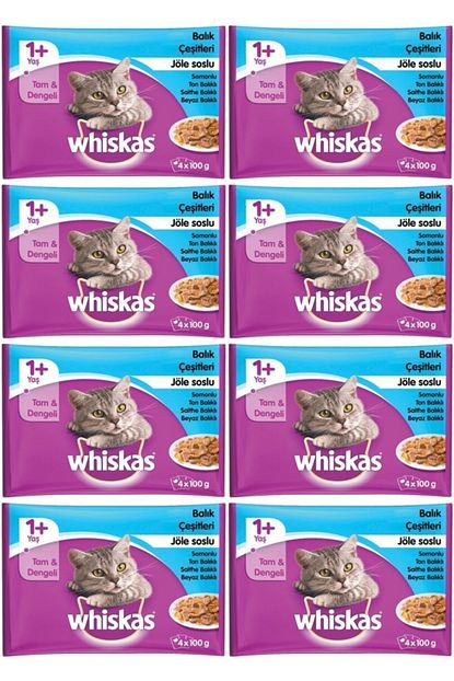 Whiskas Balik Cesitleri 4 Lu Yas Kedi Mamasi 8 Adet Trendyol