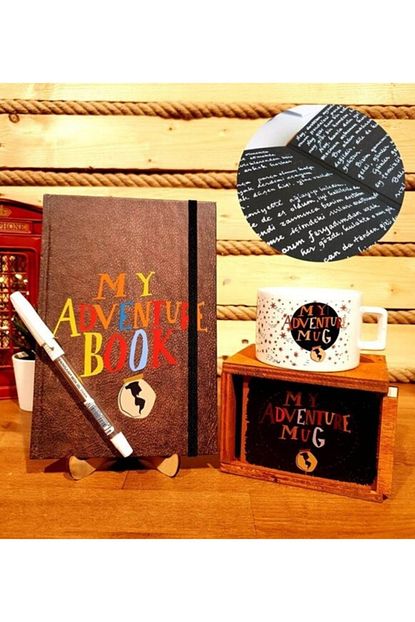 Hediye Deposu Siyah Yaprakli Ani Defteri Beyaz Kalem Ve Kupa Adventure Book Trendyol