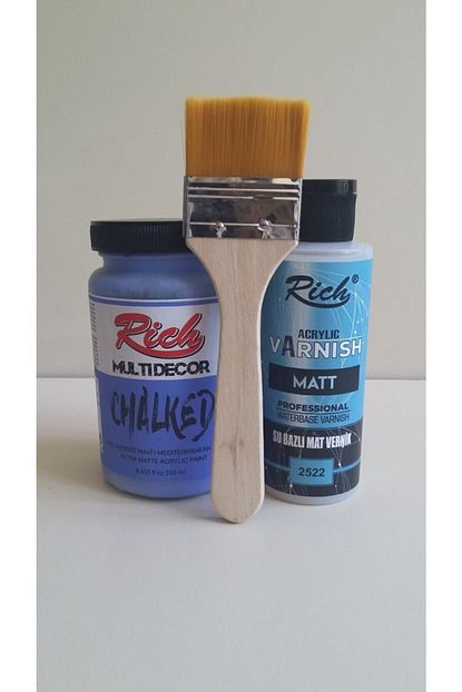 Rich Chalked Set Akdeniz Mavi 250 Cc 120 Cc Mat Vernik Firca Trendyol