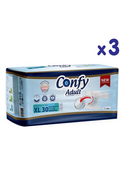 Confy Adult Yetiskin Bezi Extralarge 30 Lu X 3 Paket Trendyol