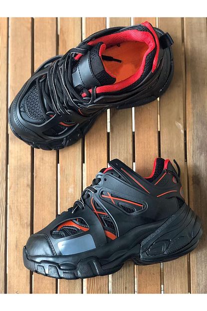 Meli Ayakkabi Siyah Track Yuksek Taban Erkek Sneakers Ayakkabi Trendyol