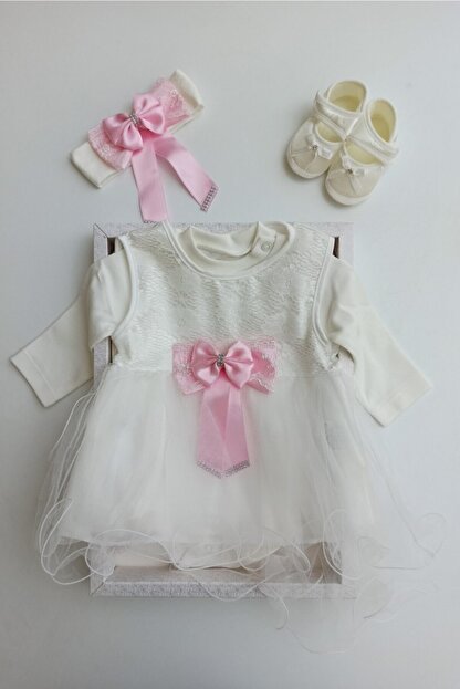 Babyim Kiz Bebek Bej Elbise 0 3 Ay Trendyol