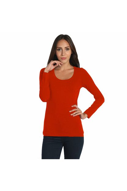 Bulalgiy Kadin Kirmizi Uzun Kollu T Shirt Trendyol