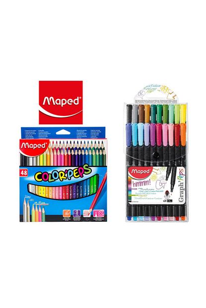 Maped Kuruboya 48 Renk Graph Peps Fineliner 20 Li Keceli Kalem Trendyol
