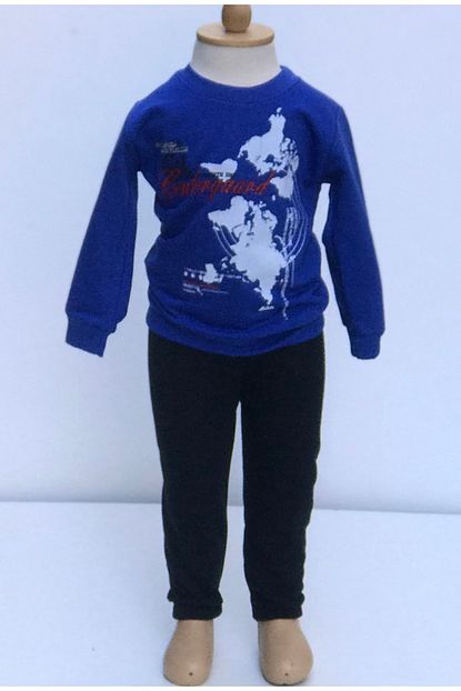 Jibau Erkek Cocuk Mavi Siyah Renk Sweat Esofman Alti Ikili Kislik Takimi Trendyol