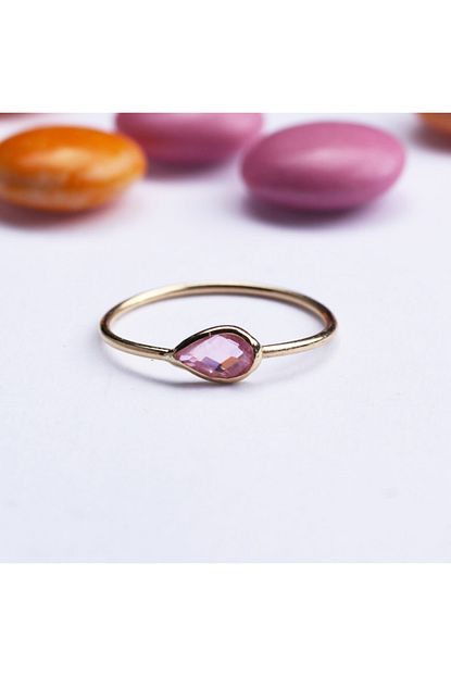 Glorria Altin Pembe Tasli Yuzuk Trendyol