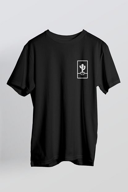 Blane Store Erkek Siyah Kaktus Baskili T Shirt Trendyol