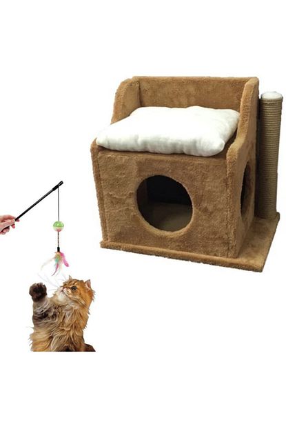 Tiger Pets Cat Dream Kedi Evi Pelus Yastikli Yatagi Tirmalama Oyun Evi Trendyol