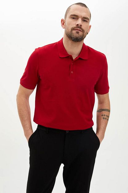 Defacto Erkek Bordo Polo Yaka Regular Fit Basic Tisort M7676az20sp Trendyol