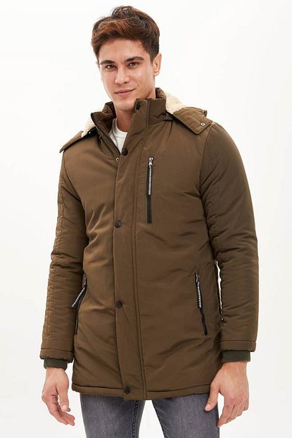 Defacto Erkek Haki Ici Polar Parka R1154az20wn Trendyol