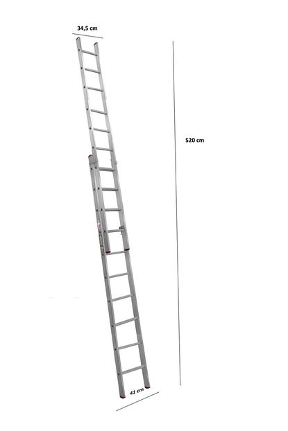 Beykon 3 3 Toplam 6 Metre Endustriyel Aluminyum Surgulu Ptt Merdiveni Trendyol