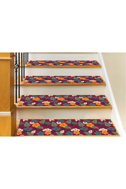 Evsedekor Kirmizi Dijital Baski Merdiven Basamak Halisi 20x70 Cm Termo Kaymaz Tabanli Trendyol