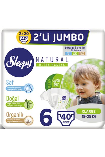 Sleepy Bebek Bezi Natural 6 Beden 2 Li Jumbo 40 Adet Trendyol