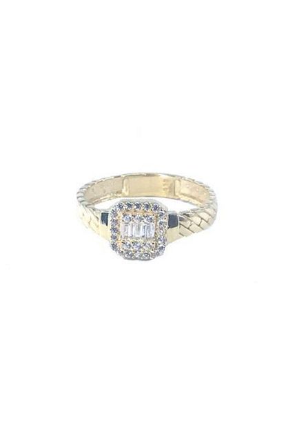 Usta Jewellery Swarovski Baget Tasli Sari Altin Yuzuk Trendyol